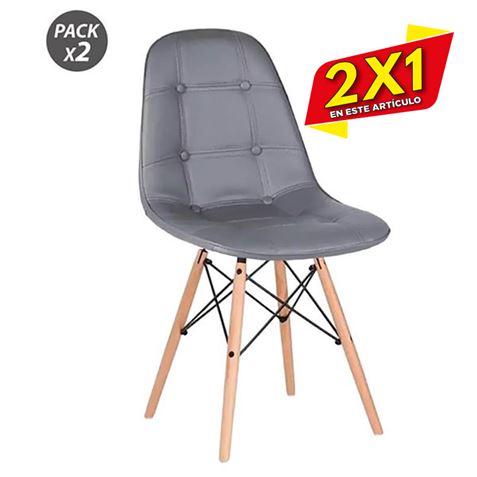 PACK 2 SILLAS DESIGN D300 GRISES MUVIP (2 X 1)