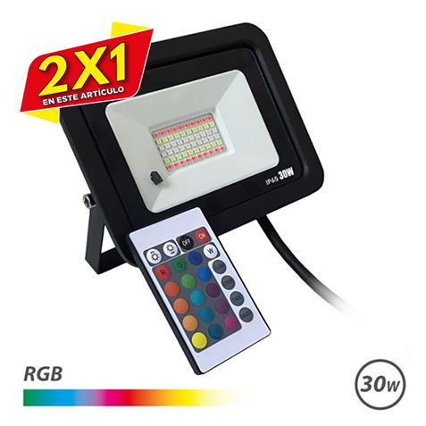 FOCO LED RGB 30W + MANDO ELBAT (2 X 1)