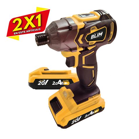 ATORNILLADOR DE IMPACTO S/CARBONES 20V | 2 BATERÍAS 2AH BLIM (2 X 1)