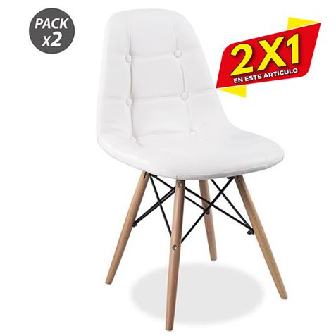 PACK 2 SILLAS DESIGN D300 BLANCAS MUVIP (2 X 1)