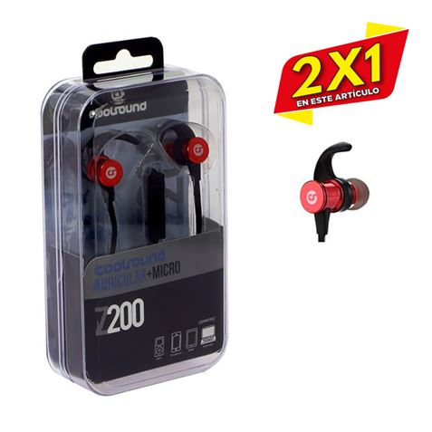 AURICULAR + MICROFONO Z200 ROJO COOLSOUND (2 X 1)