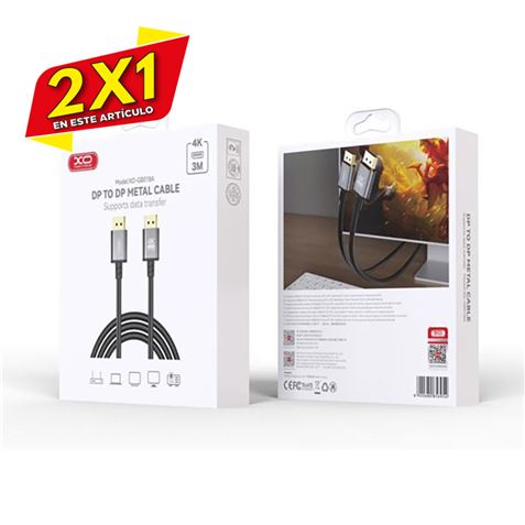 CABLE DISPLAY PORT A DISPLAY PORT 3 METROS 4K XO (2 X 1)