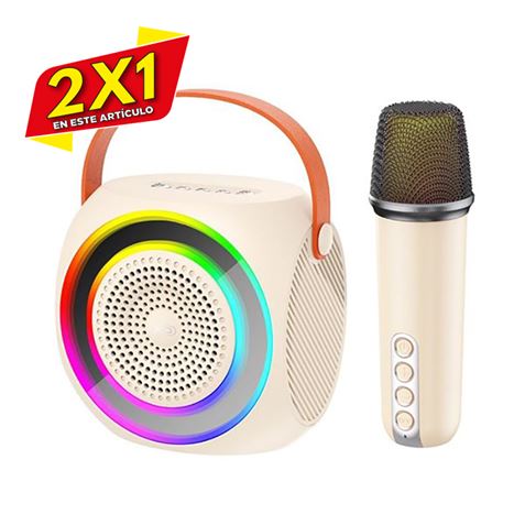 ALTAVOZ BLUETOOTH F42 + MICRÓFONO + EFECTOS LED BLANCO XO (2 X 1)