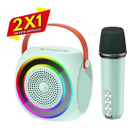 ALTAVOZ BLUETOOTH F42 + MICRÓFONO + EFECTOS LED AZUL XO (2 X 1)