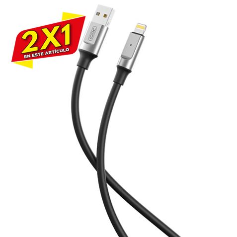 CABLE NB251 CARGA RAPIDA USB - LIGHTNING | 6A | 1 METRO | NEGRO XO (2 X 1)