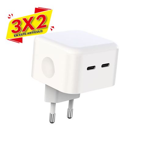 CARGADOR DE CORRIENTE L102 35W 2 X TIPO C XO BLANCO (3 X 2)