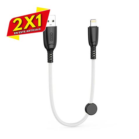 CABLE NB247 CARGA RAPIDA USB - LIGHTNING | 6A | 25CM CLIP BLANCO XO (2 X 1)