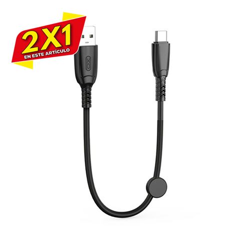 CABLE NB247 CARGA RAPIDA USB - TIPO C | 6A | 25CM CLIP | NEGRO XO (2 X 1)