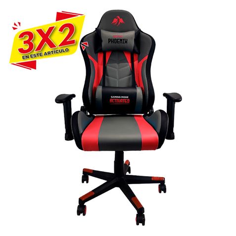 SILLA GAMING SERIE PHOENIX ROJA CROMAD (3 X 2)