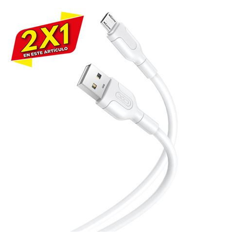 CABLE NB212 SILICONA USB - MICRO USB | 2.1A | 1 MTR | BLANCO XO (2 X 1)