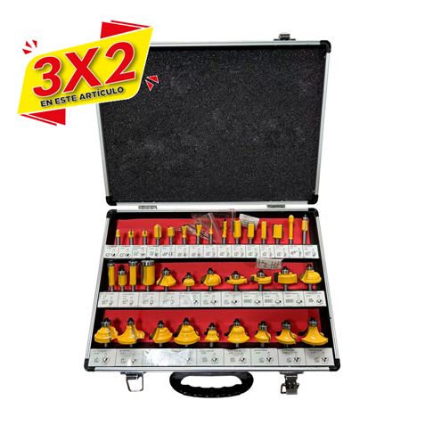 JUEGO 35 PCS FRESAS 6MM PARA MADERA BLIM (3 X 2)