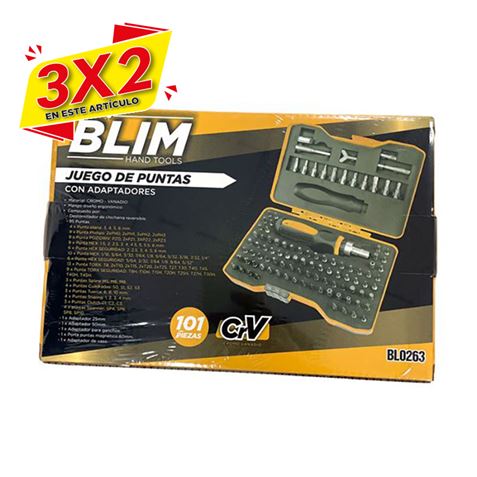 JUEGO PUNTAS 101PCS CON ADAPTADORES BLIM (3 X 2)