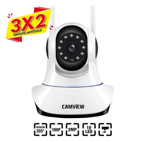 CAMARA IP INALÁMBRICA MOTORIZADA 2MP ONVIF CAMVIEW (3 X 2)