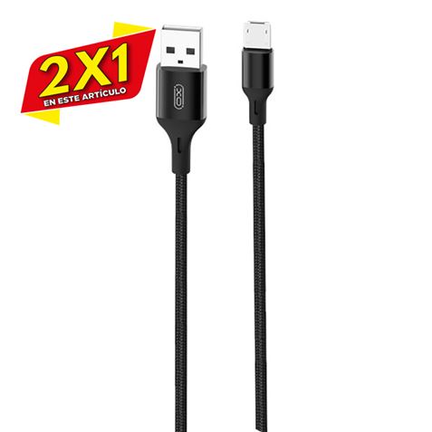 CABLE NB143 CORDON USB - MICRO USB | 2.4A | 1 MTR | NEGRO XO (2 X 1)
