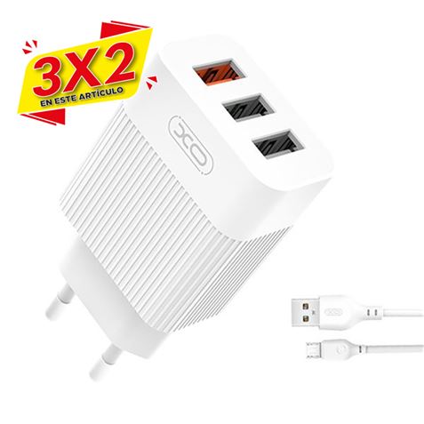 PACK CARGADOR DE CORRIENTE L72 18W QUICK CHARGE 3.0 | MICRO USB XO (3 X 2)