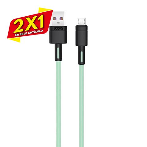 CABLE NBQ166 CARGA RAPIDA USB - MICRO USB | 5A | 1 METRO | VERDE XO (2 X 1)