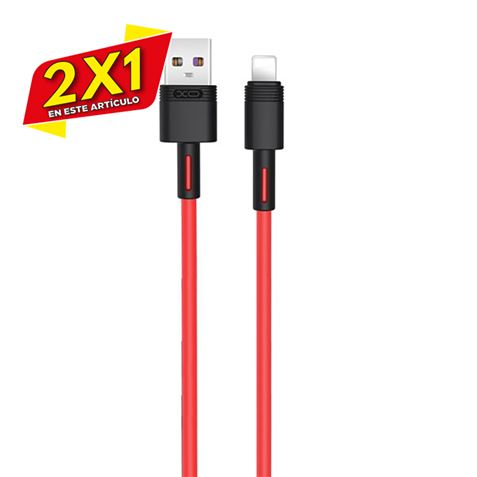 CABLE NBQ166 CARGA RAPIDA USB - LIGHTNING | 5A | 1 METRO | ROJO XO (2 X 1)