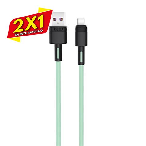 CABLE NBQ166 CARGA RAPIDA USB - TIPO C | 5A | 1 METRO | VERDE XO (2 X 1)