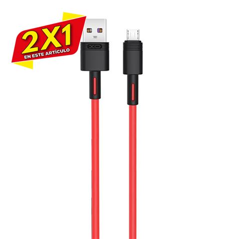 CABLE NBQ166 CARGA RAPIDA USB - MICRO USB | 5A | 1 METRO | ROJO XO (2 X 1)