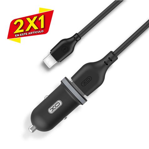 PACK CARGADOR MECHERO TZ08 2.1A + CABLE TIPO MICRO USB NEGRO XO (2 X 1)