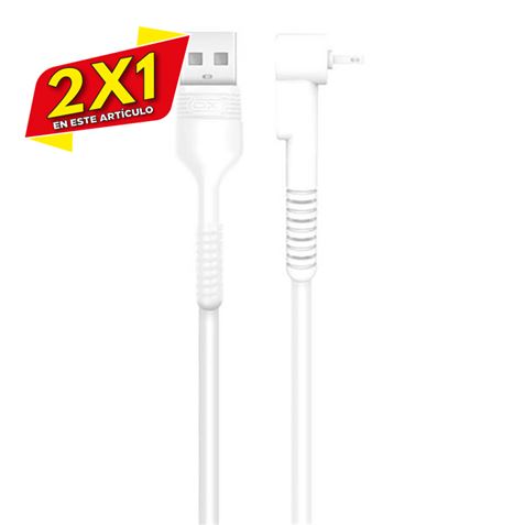 CABLE NB100 ANTI ROTURA ACODADO MICRO USB A USB BLANCO 1 METRO XO (2 X 1)