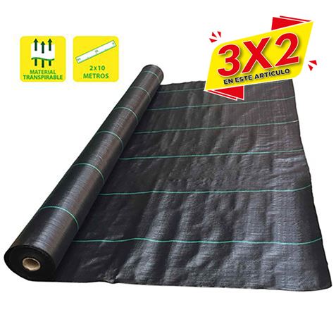 MALLA ANTIHIERBAS NEGRA 100GR 2X10M SUNGARDEN (3 X 2)