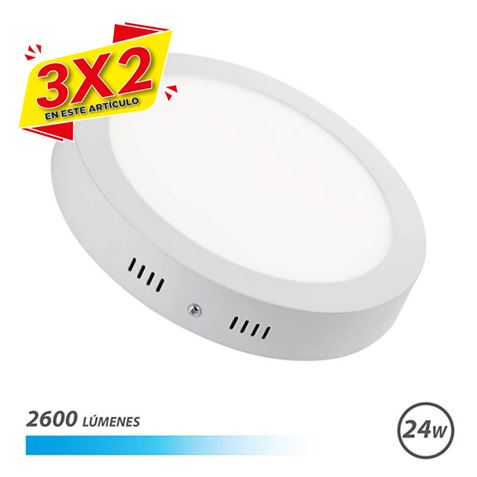 DOWNLIGHT CIRCULAR SOBRE PARED LED 24W LUZ BLANCA ELBAT (3 X 2)