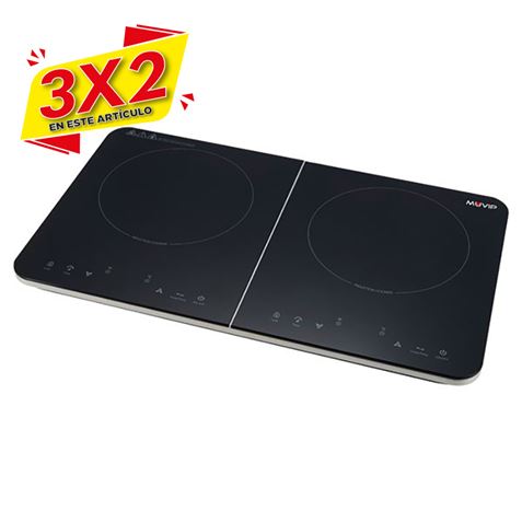 COCINA DE INDUCCIÓN 2 FUEGOS 3500W MUVIP (3 X 2)