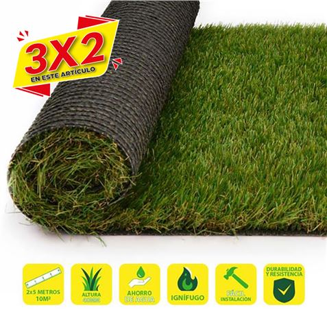 CESPED ARTIFICIAL 2X5 METROS 40MM SERIE ELEGANT SUNGARDEN (3 X 2)