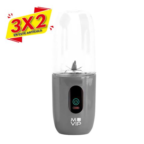 BATIDORA DE VASO PORTÁTIL RECARGABLE COLOR DESIGN 460ML GRIS MUVIP (3 X 2)