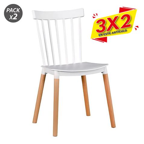PACK 2 SILLAS DESIGN D800 BLANCAS MUVIP (3 X 2)