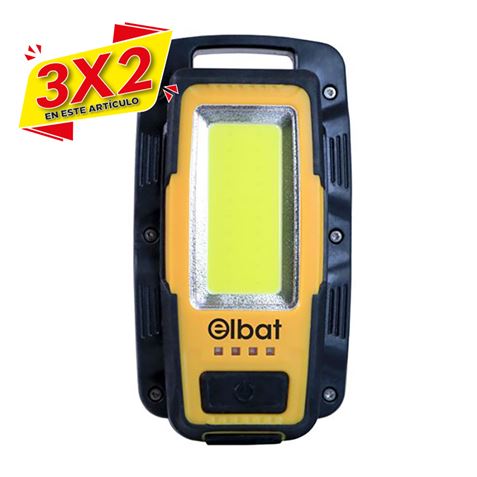 LINTERNA LED RECARGABLE | GANCHO E IMÁN | COB 8W 600LM ELBAT (3 X 2)