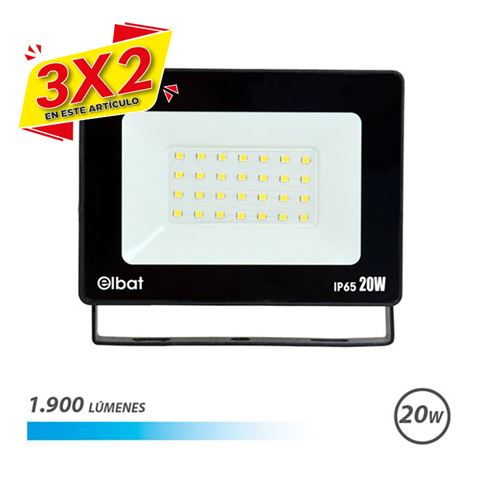 FOCO LED SERIE SUPER SLIM 20W | 1900LM | 6500K ELBAT (3 X 2)