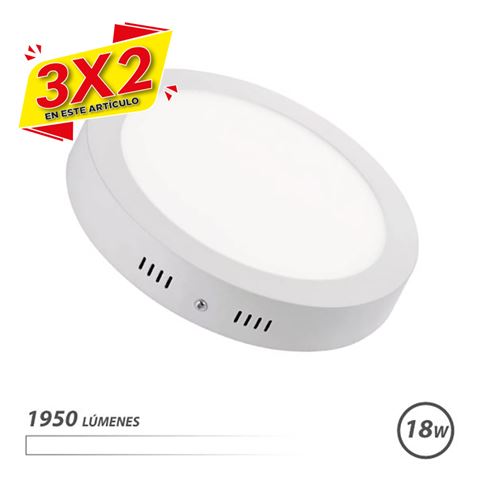 DOWNLIGHT CIRCULAR SOBRE PARED LED 18W 1950LM LUZ BLANCA ELBAT (3 X 2)