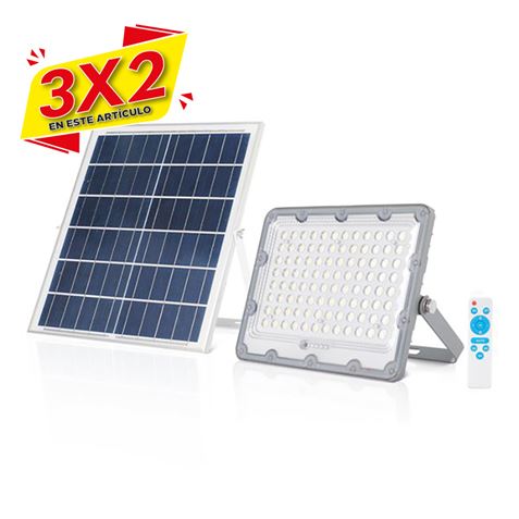 FOCO LED SOLAR 50W 1440LM + CONTROL REMOTO ELBAT (3 X 2)