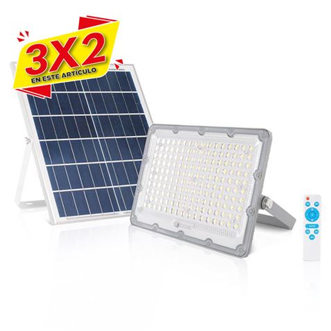 FOCO LED SOLAR 100W 2700LM + CONTROL REMOTO ELBAT (3 X 2)