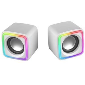 ALTAVOCES PC 2.0 8W RGB BLANCOS MSCUBE MARS GAMING - MSCUBEW
