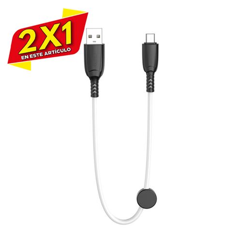 CABLE NB247 CARGA RAPIDA USB - MICRO USB | 6A | 25CM CLIP BLANCO XO (2 X 1)