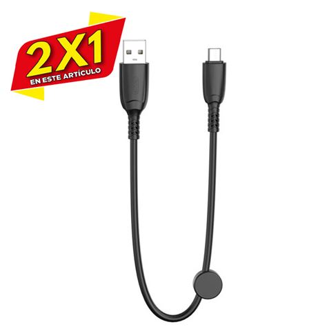 CABLE NB247 CARGA RAPIDA USB - MICRO USB | 6A | 25CM CLIP NEGRO XO (2 X 1)