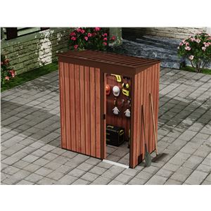 CASETA DE METAL | PUERTAS CORREDERAS 91X151X182CM (1.37M2) EFECTO MADERA SG - SG0123