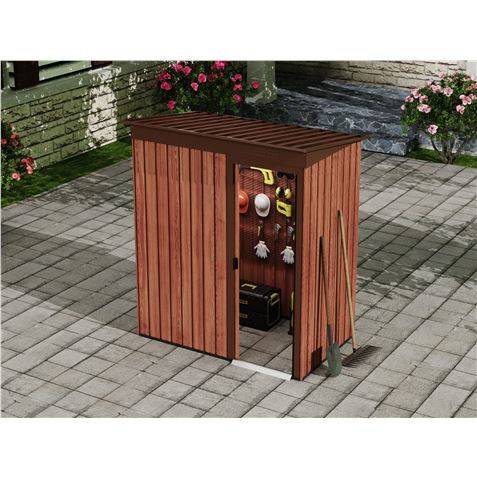 CASETA DE METAL | PUERTAS CORREDERAS 91X151X182CM (1.37M2) EFECTO MADERA SG - SG0123
