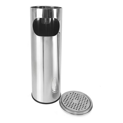 PAPELERA CON CENICERO ACERO INOX 59CM CONFORTIME - BY01061469142.