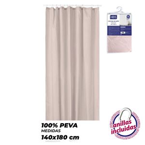 CORTINA DE BAÑO 140X180 BEIGE HBS - 5003780103.