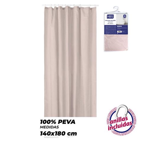 CORTINA DE BAÑO 140X180 BEIGE HBS - 5003780103.