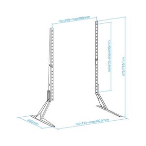 SOPORTE PATAS PEANA UNIVERSAL 23-75" NEGRO TOOQ - DB2375F-B-2
