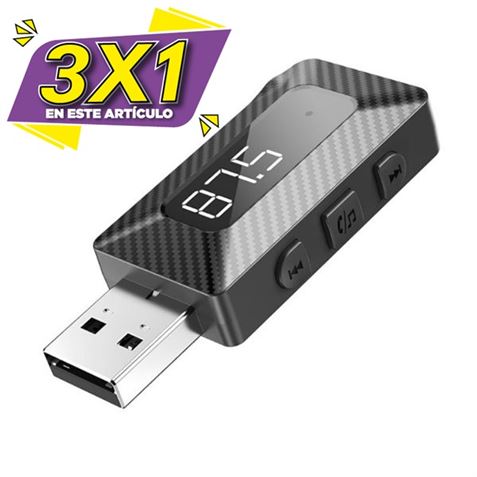TRANSMISOR FM CON LECTOR DE TARJETAS Y ADAPTADOR BLUETOOTH XOBCC16 XO (3X1)