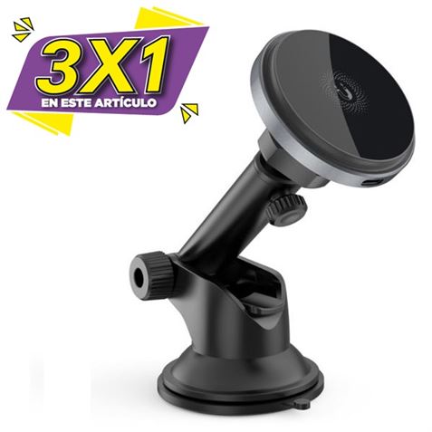 SOPORTE IMANTADO CON BASE DE CARGA INALAMBRICA 15W CX017 XO (3 X 1)