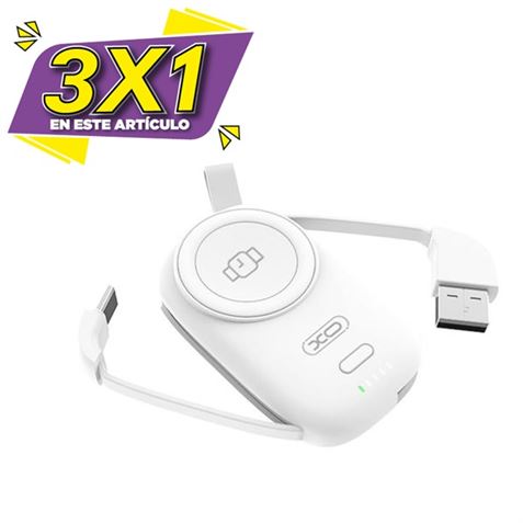 POWERBANK MAGNÉTICA PR225 IWATCH 1200MAH | ENTRADA DUAL XO (3 X 1)