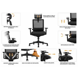 REACONDICIONADA SILLA OFICINA GAMA SENIOR SE1100 CROMAD - CR1132-6