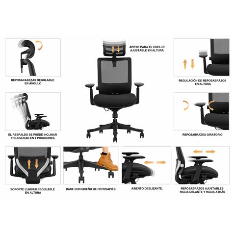 REACONDICIONADA SILLA OFICINA GAMA SENIOR SE1100 CROMAD - CR1132-6 REACONDICIONADA SILLA OFICINA GAMA SENIOR SE1100 CROMAD - CR1132-6